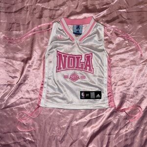 Vintage NBA 4 HER Adidas NOLA Pink and White Toddler Jersey